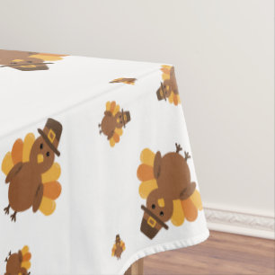 Thanksgiving warm colors Turkey Tablecloth
