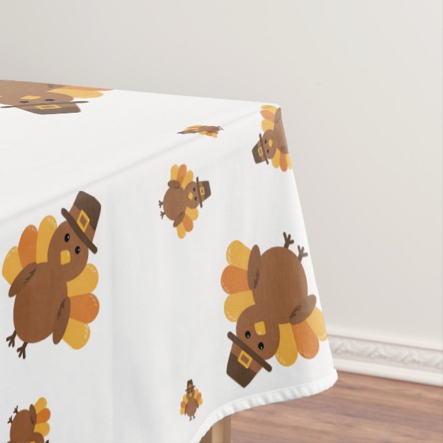 Thanksgiving warm colors Turkey Tablecloth (In Situ)