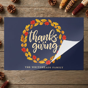 Thanksgiving Watercolor Fall Leaf Wreath Paper Pad