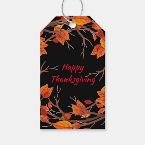 Thanksgiving Watercolor Fall Leaves Gift Tags