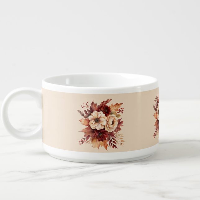 Thanksgiving-Watercolor Flowers- Bowl (Right)
