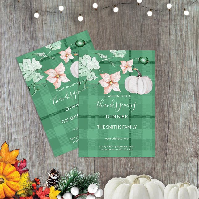 Thanksgiving Watercolor Pumpkin Invitation (Creator Uploaded)
