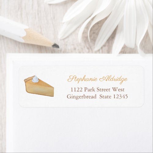 Thanksgiving Watercolor Pumpkin Pie Return Address Label