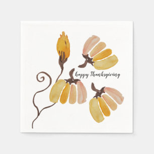 Thanksgiving Watercolor Pumpkins Napkins