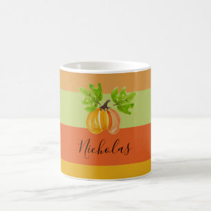 Thanksgiving Watercolor Pumpkins Personalized Coffee Mug