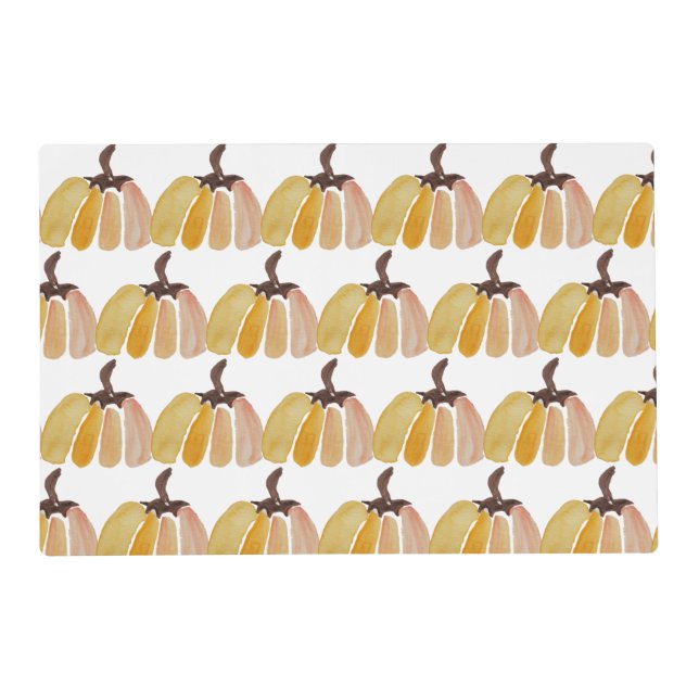 Thanksgiving Watercolor Pumpkins Placemat (Front)