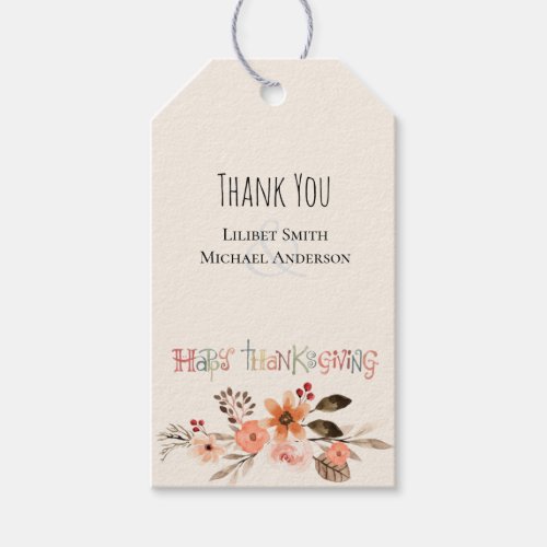 Thanksgiving Wedding Invitations Dusty Blue Orange Gift Tags