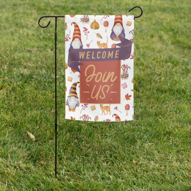 Thanksgiving welcome party ; Join Celebration ;  Garden Flag (In SItu)