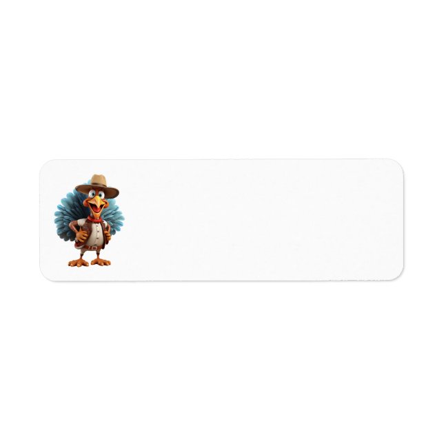 Thanksgiving Western Turkey Address Labels (Front)