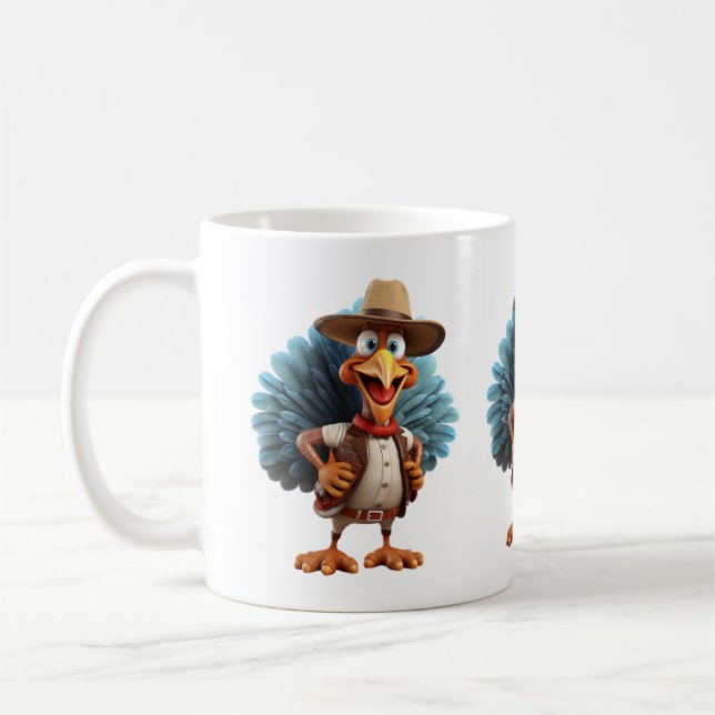 Thanksgiving Western Turkey Mug (Left)