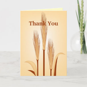 Thanksgiving Wheat Thank You Greeting Card