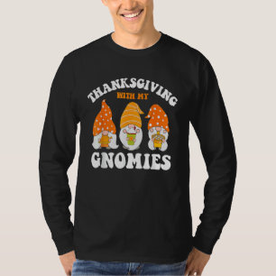 Thanksgiving Whit My Gnomies Cute Fall Gnomes Boy  T-Shirt