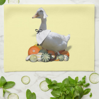 Thanksgiving White Duck Pilgrim Kitchen Towel