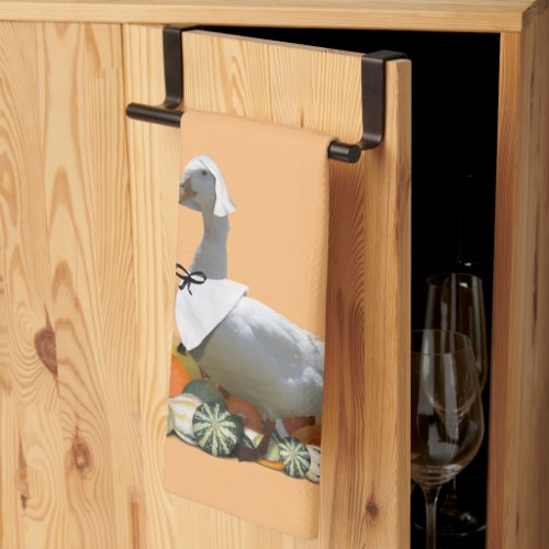 Thanksgiving White Duck Pilgrim Kitchen Towel