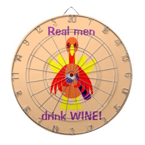 Thanksgiving Wine Drinking Turkey Dartboard With Darts