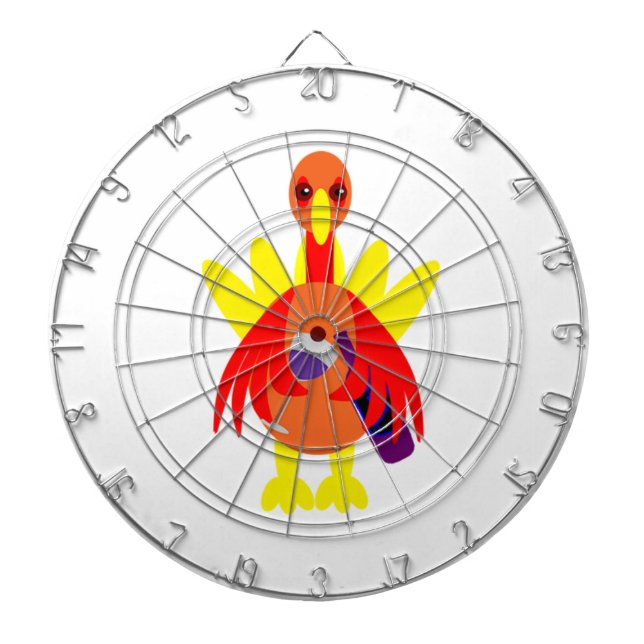 Thanksgiving Wine Drinking Turkey Dartboard With Darts (Front)