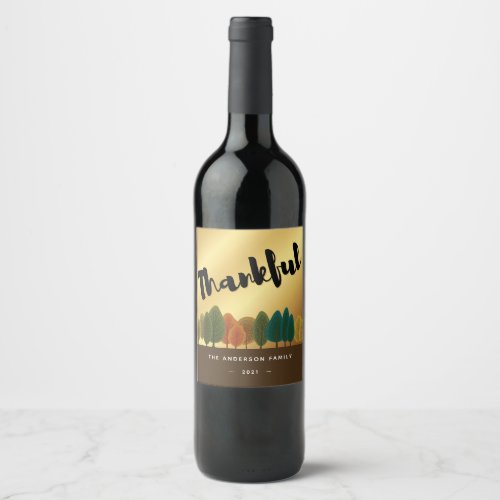 Thanksgiving Wine Label as Greeting Card