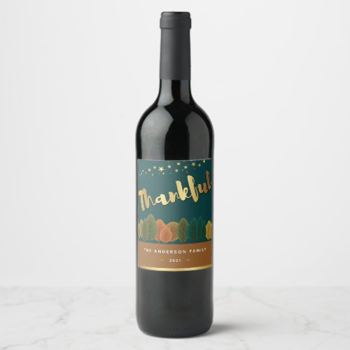 Thanksgiving Wine Label as Greeting Card