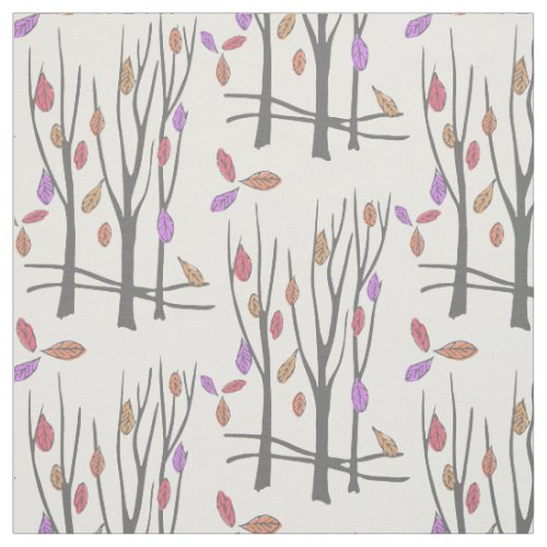 Thanksgiving winter trees fabric