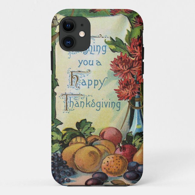 Thanksgiving Wishbone Fruit Vase Flowers Case-Mate iPhone Case (Back)