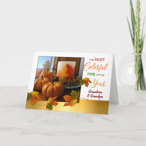 Thanksgiving Wishes for Grandparents Most Colorful Holiday Card