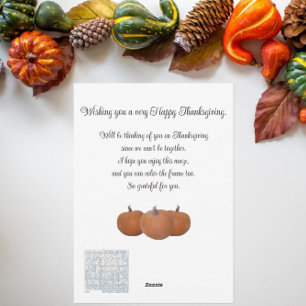 Thanksgiving Wishes Frame Maze   Pumpkins White Holiday Card