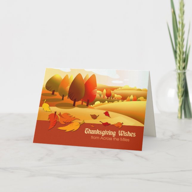 Thanksgiving Wishes  from Across the Miles Holiday Card (Front)