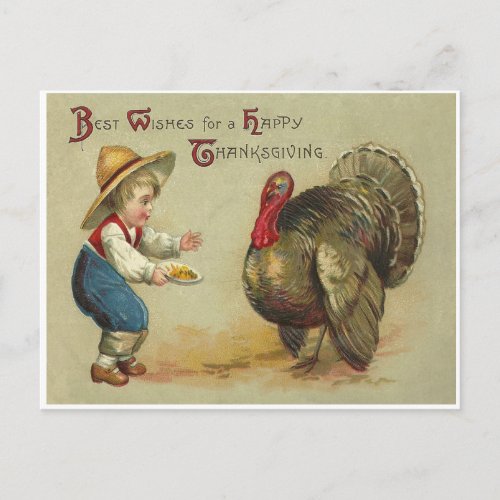 Thanksgiving Wishes Holiday Postcard