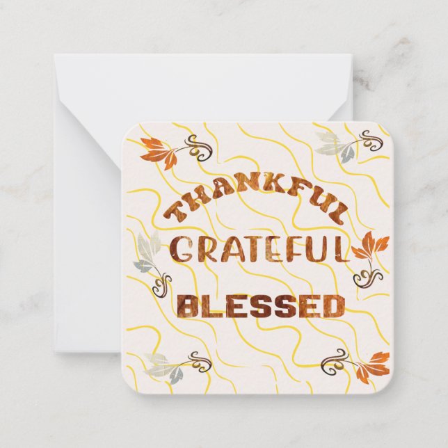 Thanksgiving Wishes Note Card (Front)
