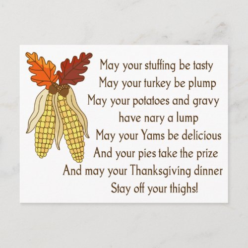 Thanksgiving Wishes Postcard