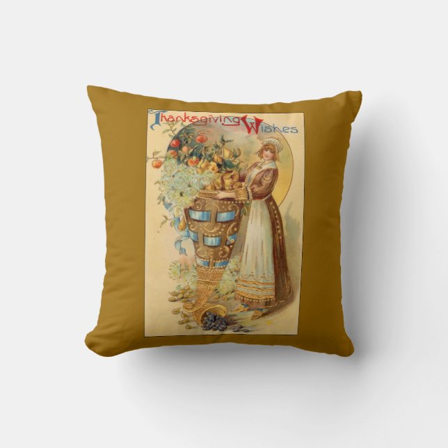 Thanksgiving Wishes Throw Pillow (Front)
