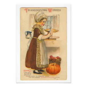 Thanksgiving Wishes Vintage Photo Print