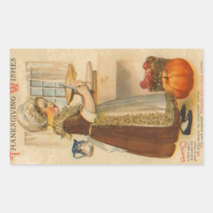Thanksgiving Wishes Vintage Sticker