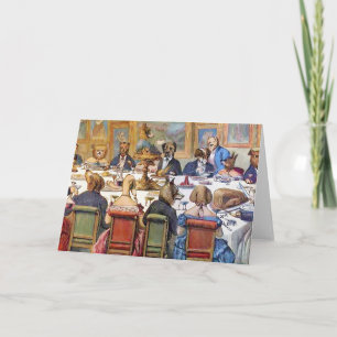 Thanksgiving with Dogs aka "Dogs Dinner Party " Holiday Card