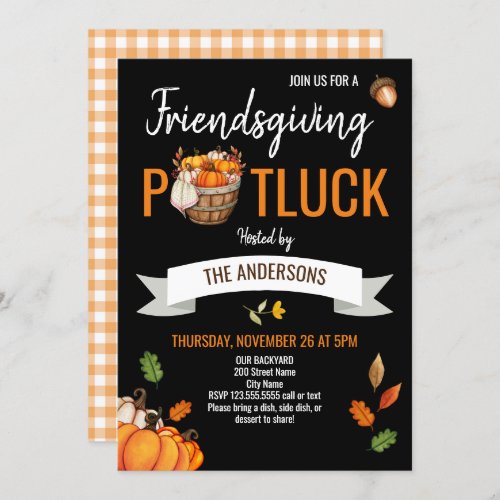 Thanksgiving with Friends Potluck Invitation