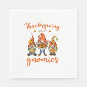 Thanksgiving With My Gnomies Autumn Gnomes Turkey Napkins