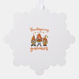 Thanksgiving With My Gnomies Autumn Gnomes Turkey Ornament Card