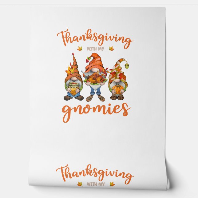 Thanksgiving With My Gnomies Autumn Gnomes Turkey  Wallpaper (Unrolling)
