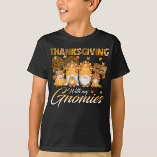 Thanksgiving With My Gnomies Funny Autumn Gnomes T-Shirt