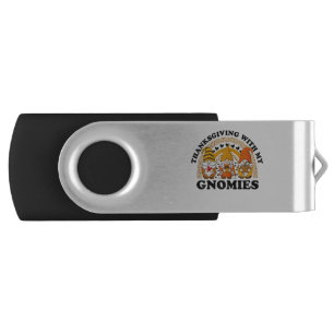 Thanksgiving With My Gnomies Funny Pumpkin Autumn Flash Drive
