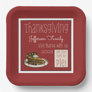 Thanksgiving with Pumpkin Pie Paper Plates