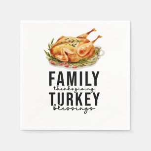 Thanksgiving with turkey for family napkins