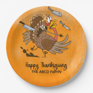 Thanksgiving with turkey paper plates