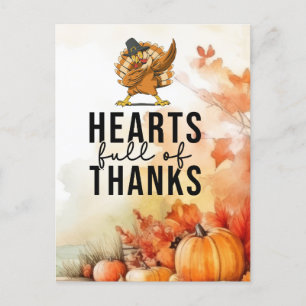 Thanksgiving with turkey postcard