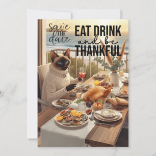 Thanksgiving  with Turkey save the date invitation