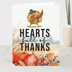 Thanksgiving with turkey thank you card