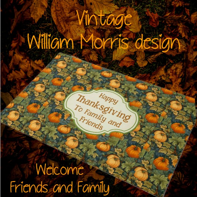 Thanksgiving WM Morris Customized Fall Pumpkin  Doormat (Welcome with this charming pumpkin patch
Thanksgiving doormat!)