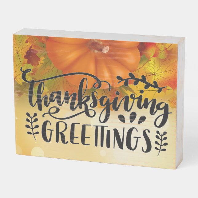 Thanksgiving Wooden Box Sign (Angled Horizontal)