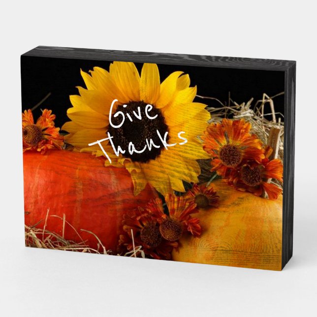 Thanksgiving Wooden Box Sign (Angled Horizontal)