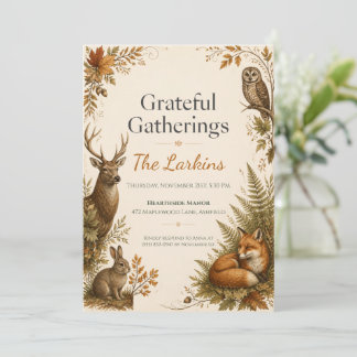Thanksgiving Woodland Gathering Invitation